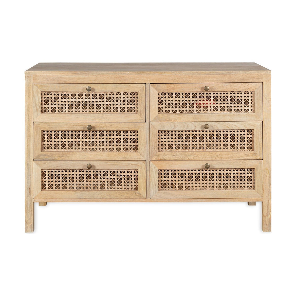 Kanz Mango Wood & Cane Chest of Drawers - Natural