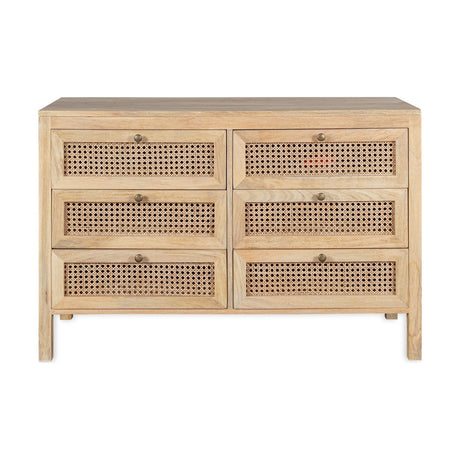Kanz Mango Wood & Cane Chest of Drawers - Natural