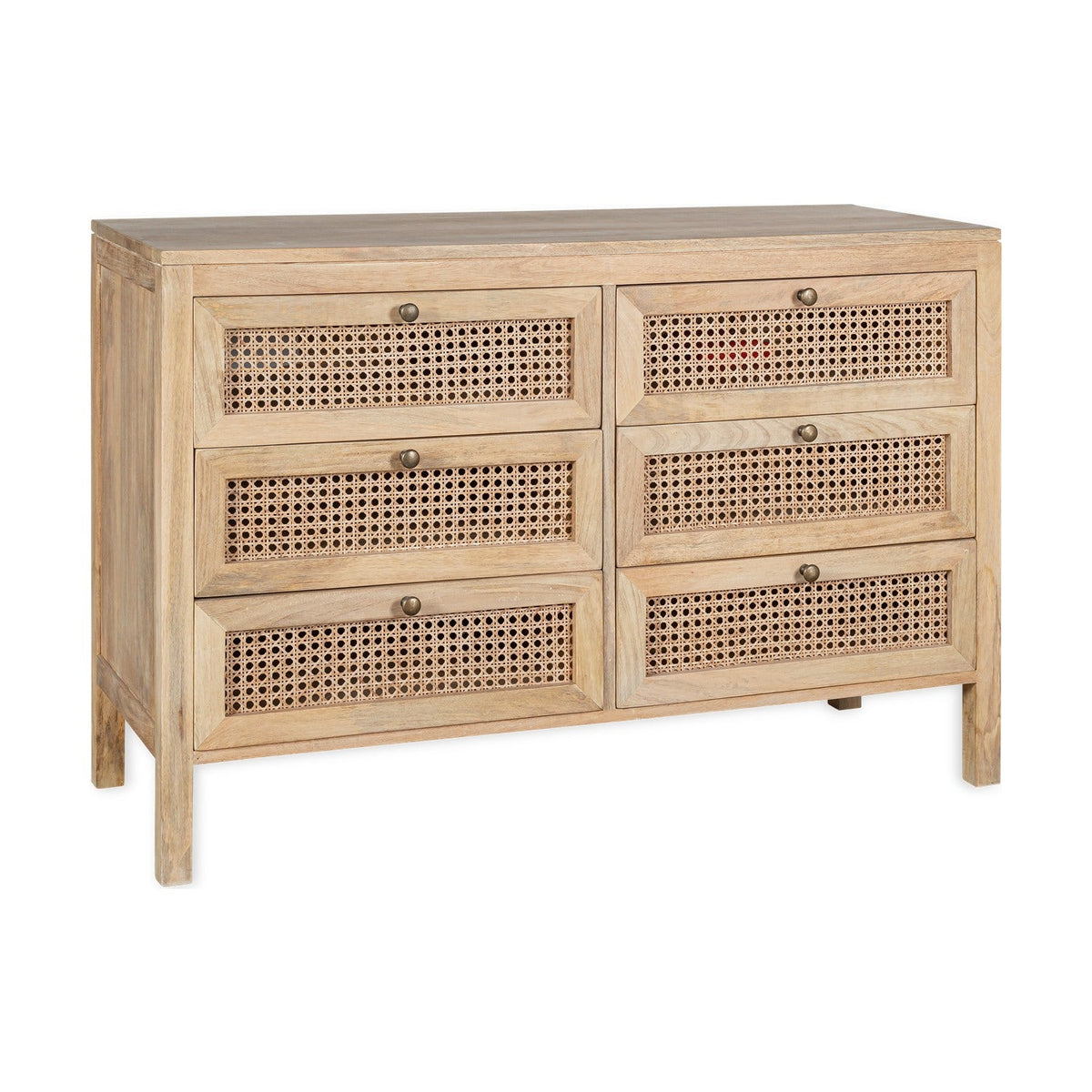Kanz Mango Wood & Cane Chest of Drawers - Natural