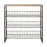 Kiyoma Tall Iron & Mango Wood Shelving Unit - Natural