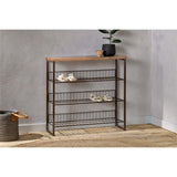 Kiyoma Tall Iron & Mango Wood Shelving Unit - Natural