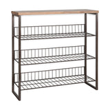 Kiyoma Tall Iron & Mango Wood Shelving Unit - Natural