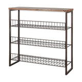 Kiyoma Tall Iron & Mango Wood Shelving Unit - Natural