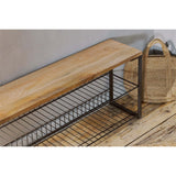 Kiyoma Iron & Wood Low Storage Bench - Natural