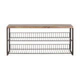 Kiyoma Iron & Wood Low Storage Bench - Natural