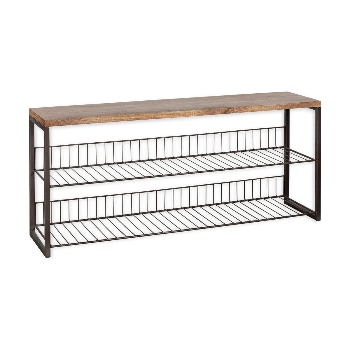 Kiyoma Iron & Wood Low Storage Bench - Natural