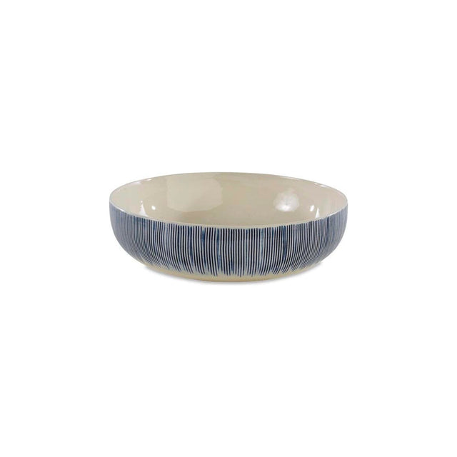 Karuma Ceramic Serving Bowl - Blue & White