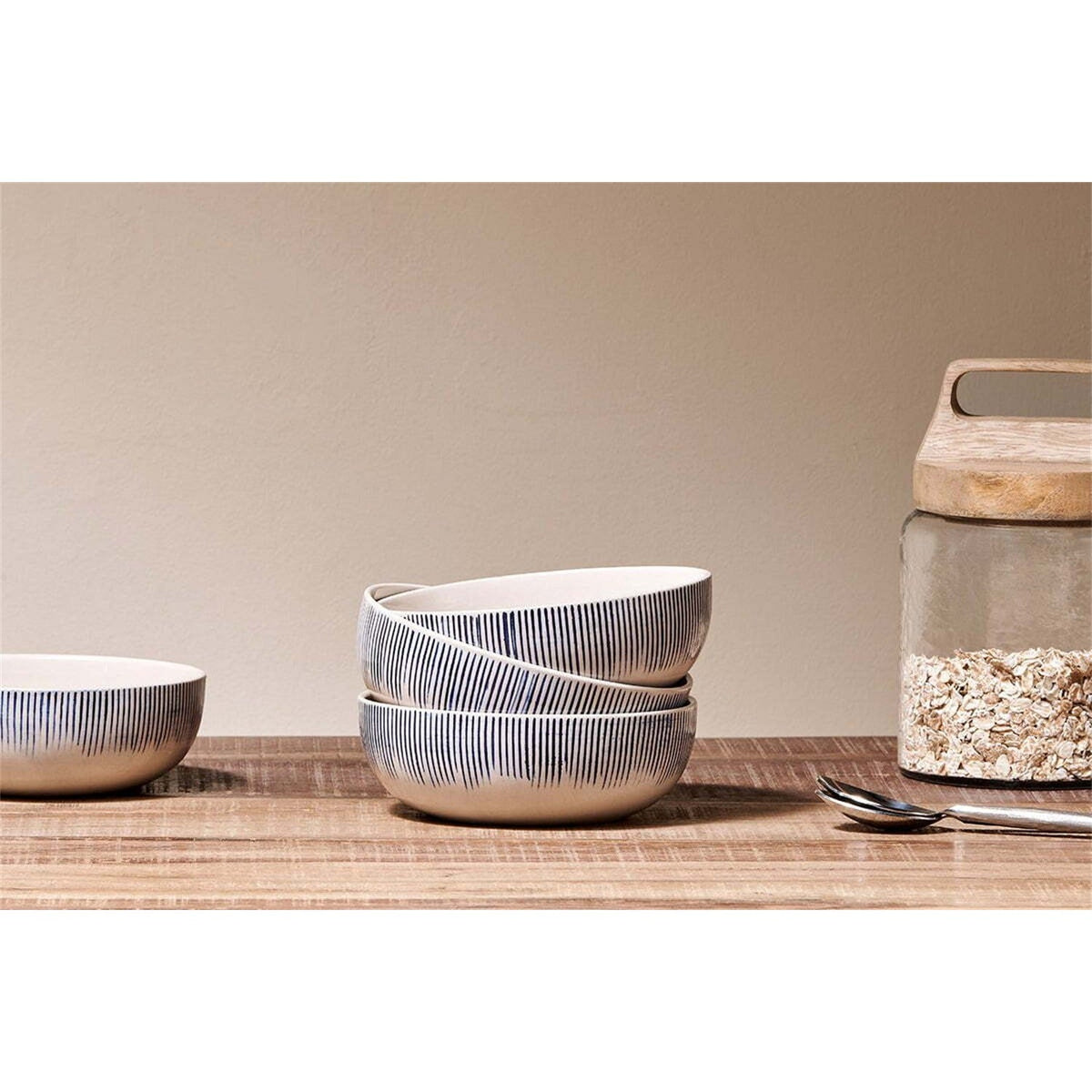 Karuma Ceramic Cereal Bowl - Blue & White