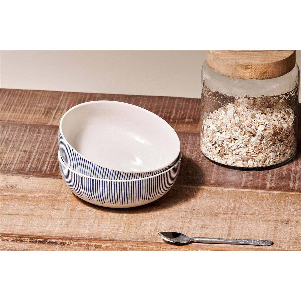 Karuma Ceramic Cereal Bowl - Blue & White