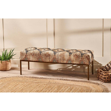 Kesu Kilim & Iron Bench - Natural