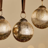 Konara Glass Baubles - Gold Crackle - Set of 4
