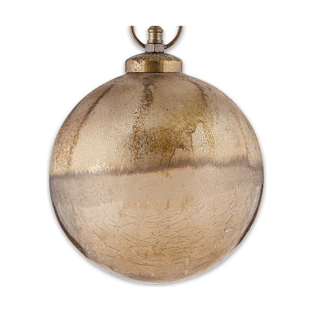 Konara Large Giant Glass Bauble - Gold Crackle