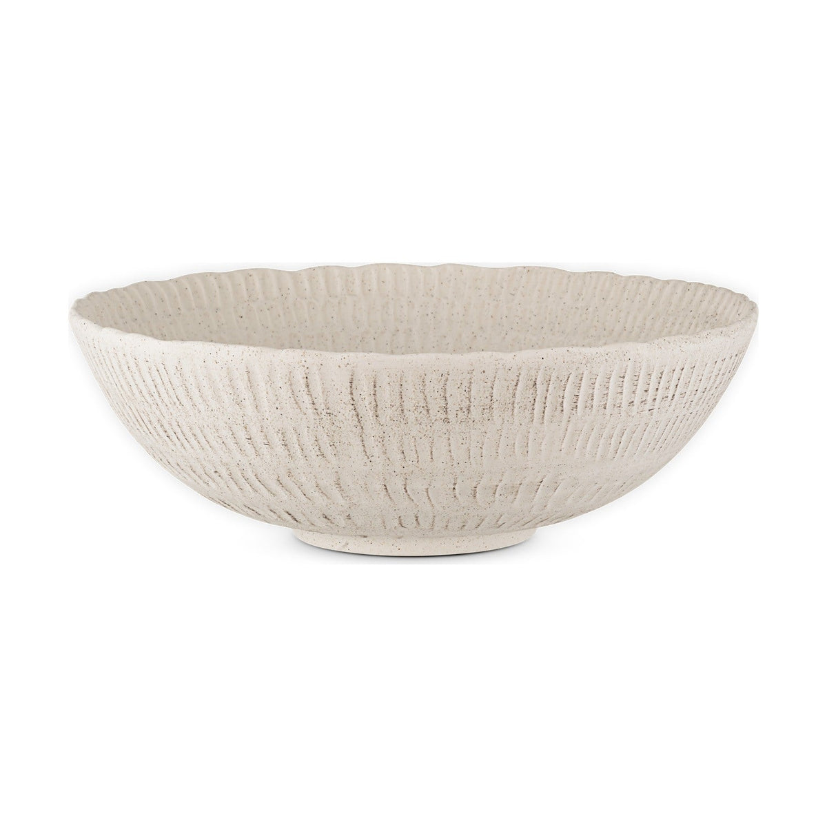 Kayanna Etched Ceramic Decorative Bowl - White