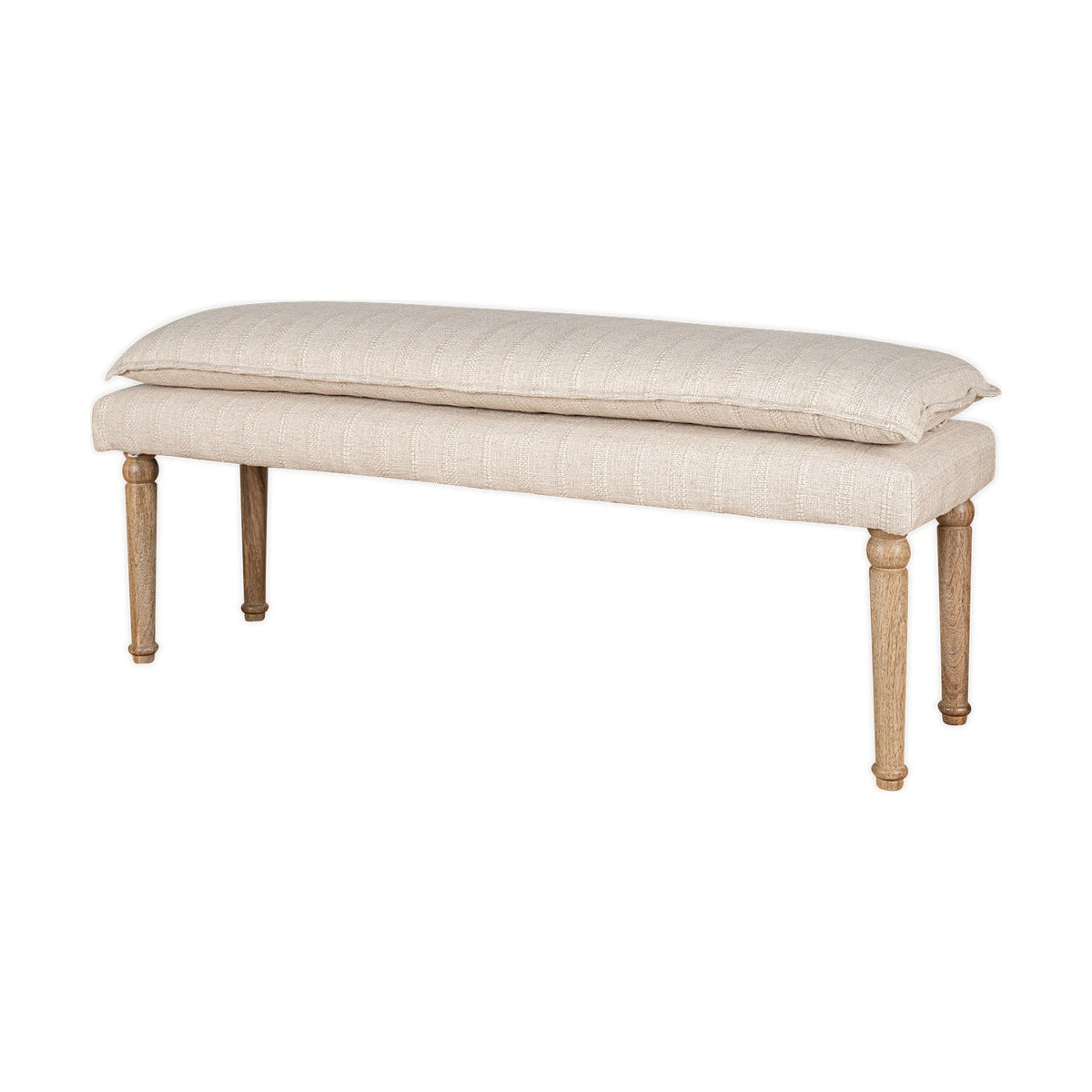 Kiana Cotton Upholstered Bench - Natural