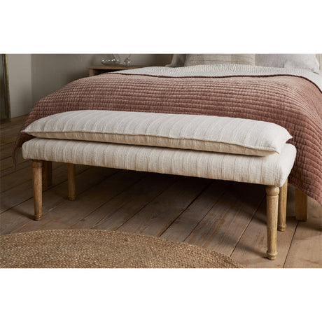 Kiana Cotton Upholstered Bench - Natural