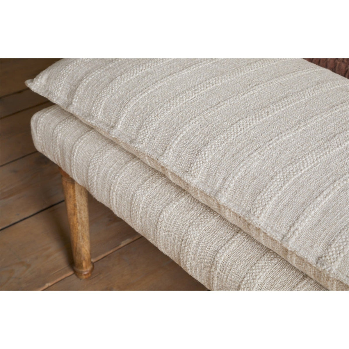Kiana Cotton Upholstered Bench - Natural