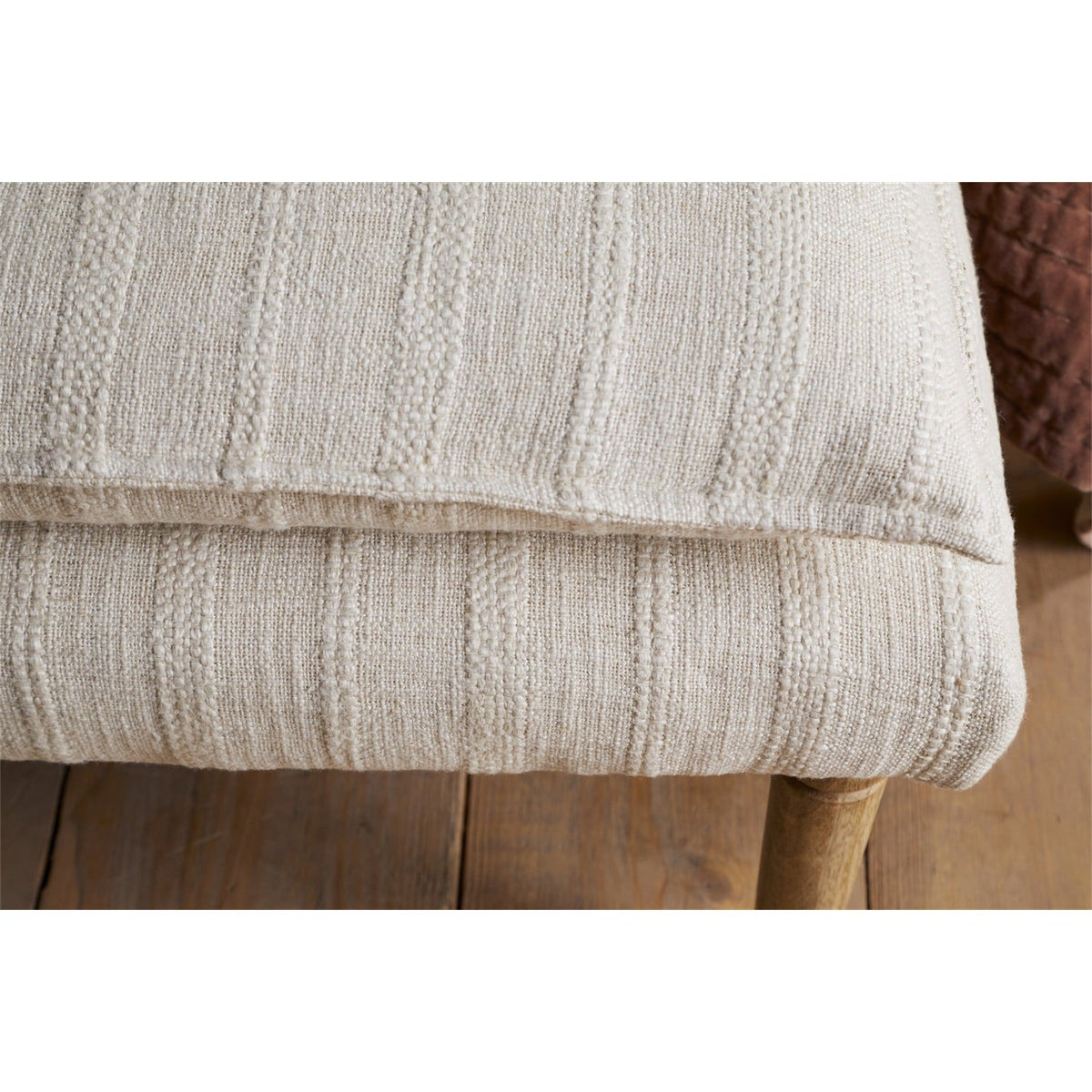 Kiana Cotton Upholstered Bench - Natural