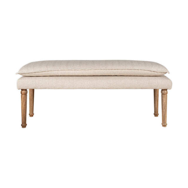 Kiana Cotton Upholstered Bench - Natural