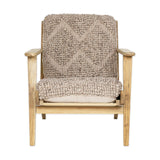 Keya Chunky Weave & Mango Wood Armchair - Natural