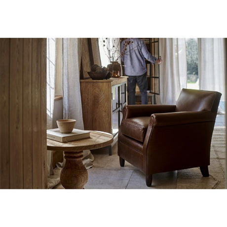 Knada Leather Armchair - Chocolate Brown
