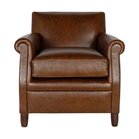 Knada Leather Armchair - Chocolate Brown