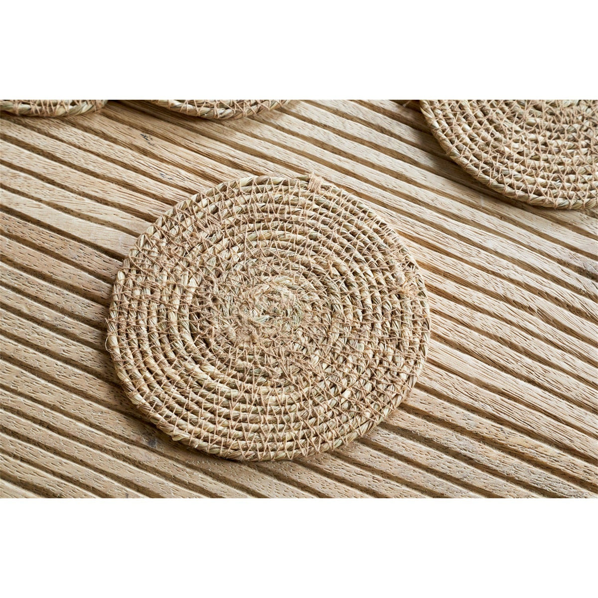 Keso Woven Coasters - Brown - Set of 4