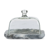 Kallso Marble & Glass Butter Dish - Grey