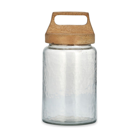 Kitto Large Textured Glass Storage Jar - Clear