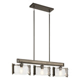 Aberdeen 3 Light Chandelier - Distressed Grey Wood Effect & Old Bronze