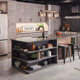 Aberdeen 3 Light Chandelier - Distressed Grey Wood Effect & Old Bronze