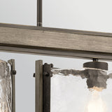 Aberdeen 3 Light Chandelier - Distressed Grey Wood Effect & Old Bronze