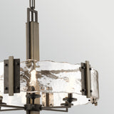Aberdeen 6 Light Chandelier - Distressed Grey Wood Effect & Old Bronze