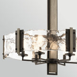 Aberdeen 6 Light Chandelier - Distressed Grey Wood Effect & Old Bronze