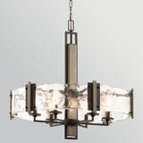 Aberdeen 6 Light Chandelier - Distressed Grey Wood Effect & Old Bronze