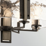 Aberdeen 6 Light Chandelier - Distressed Grey Wood Effect & Old Bronze