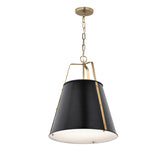 Etcher 2 Light Large Pendant Light - Black & Champagne Bronze