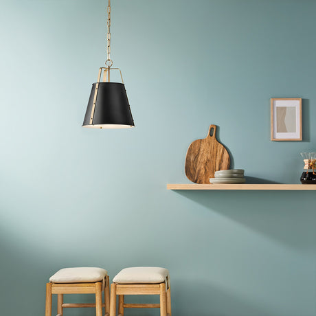 Etcher 2 Light Large Pendant Light - Black & Champagne Bronze