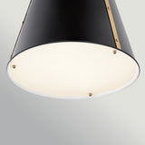 Etcher 2 Light Large Pendant Light - Black & Champagne Bronze