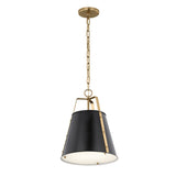 Etcher 1 Light Medium Pendant Light - Black & Champagne Bronze