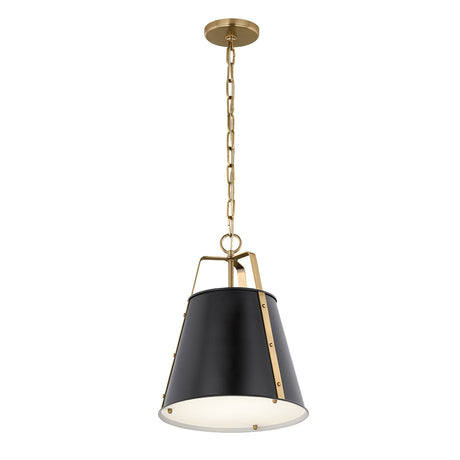 Etcher 1 Light Medium Pendant Light - Black & Champagne Bronze