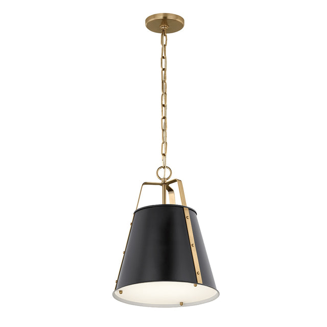 Etcher 1 Light Medium Pendant Light - Black & Champagne Bronze