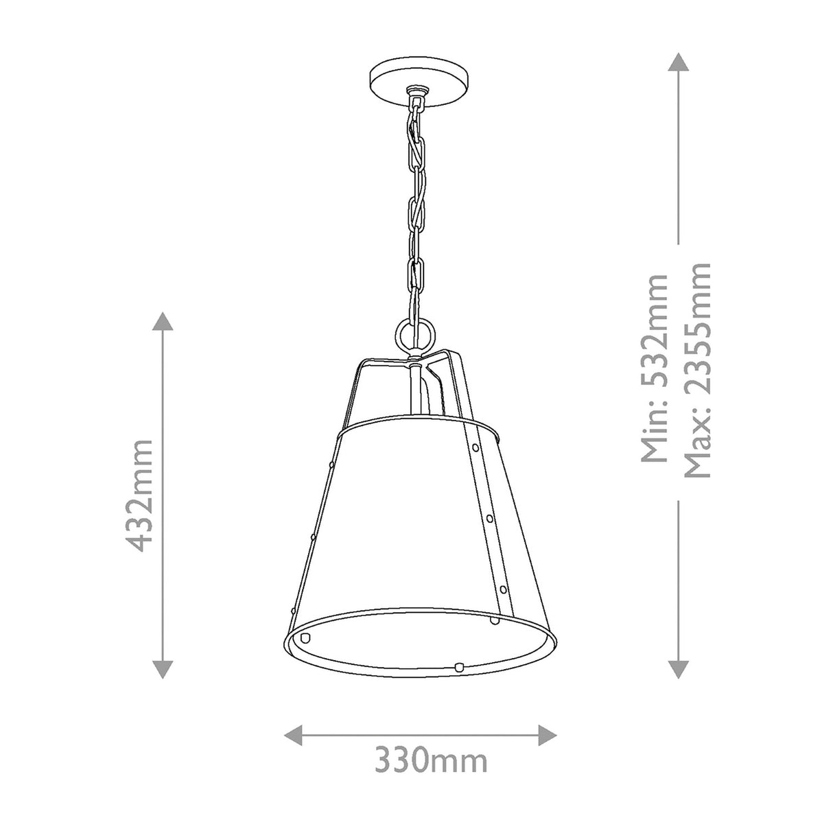 Etcher 1 Light Medium Pendant Light - Black & Champagne Bronze