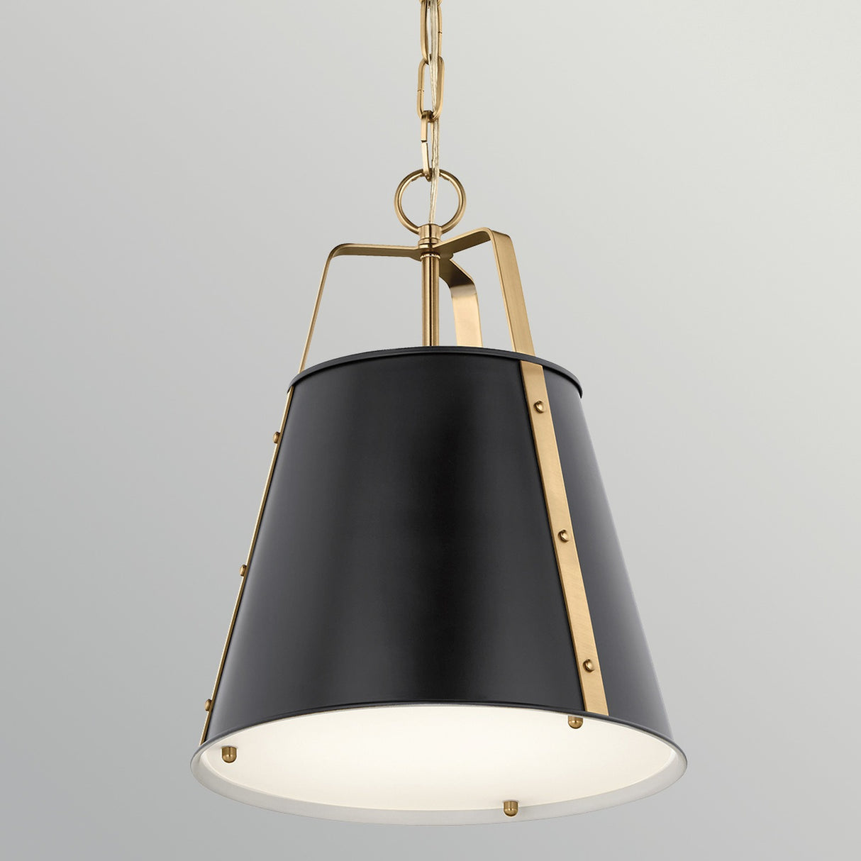 Etcher 1 Light Medium Pendant Light - Black & Champagne Bronze