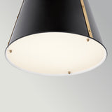 Etcher 1 Light Medium Pendant Light - Black & Champagne Bronze