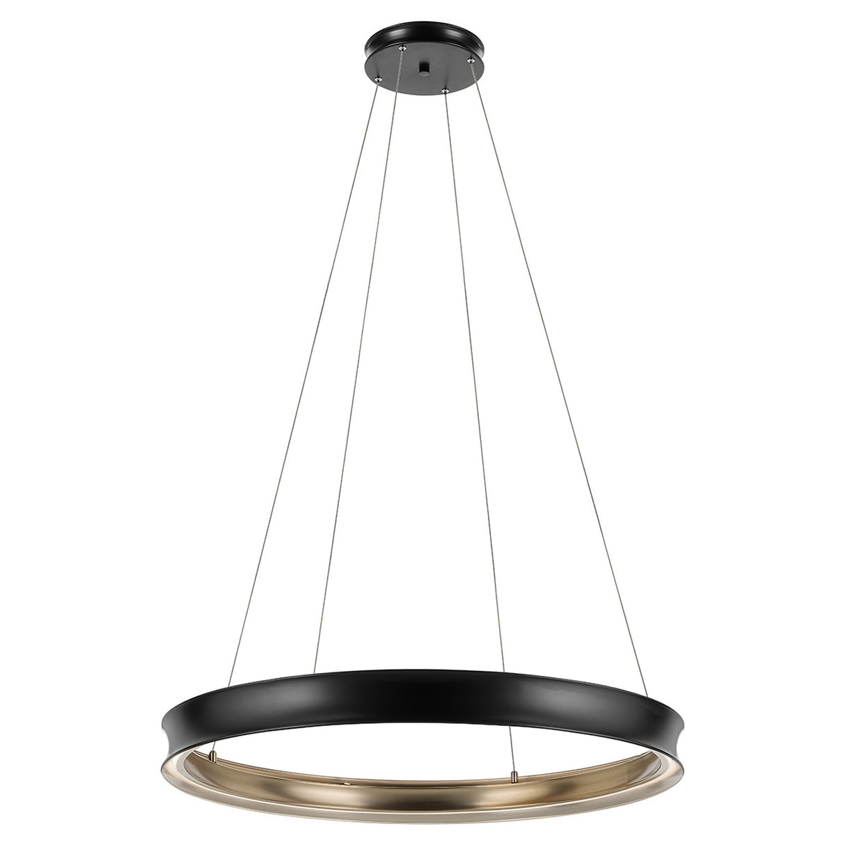 Larousse 1 Light Large Pendant Light - Black & Champagne Bronze