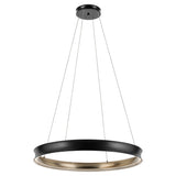 Larousse 1 Light Large Pendant Light - Black & Champagne Bronze