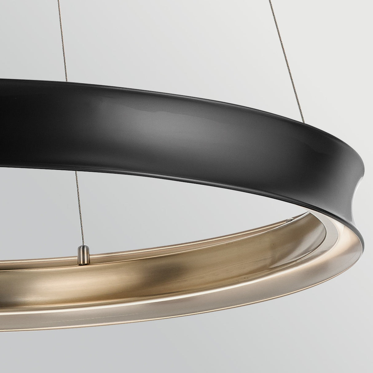 Larousse 1 Light Large Pendant Light - Black & Champagne Bronze