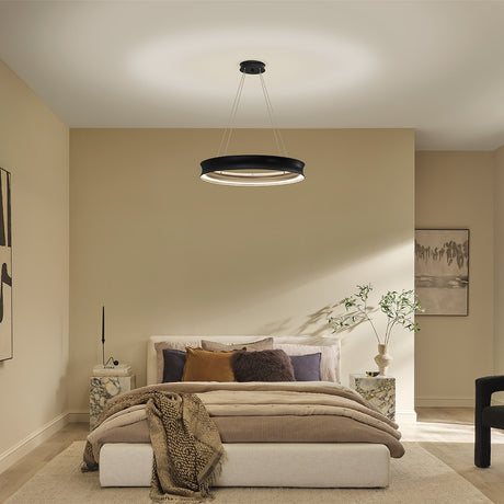 Larousse 1 Light Medium Pendant Light - Black & Champagne Bronze