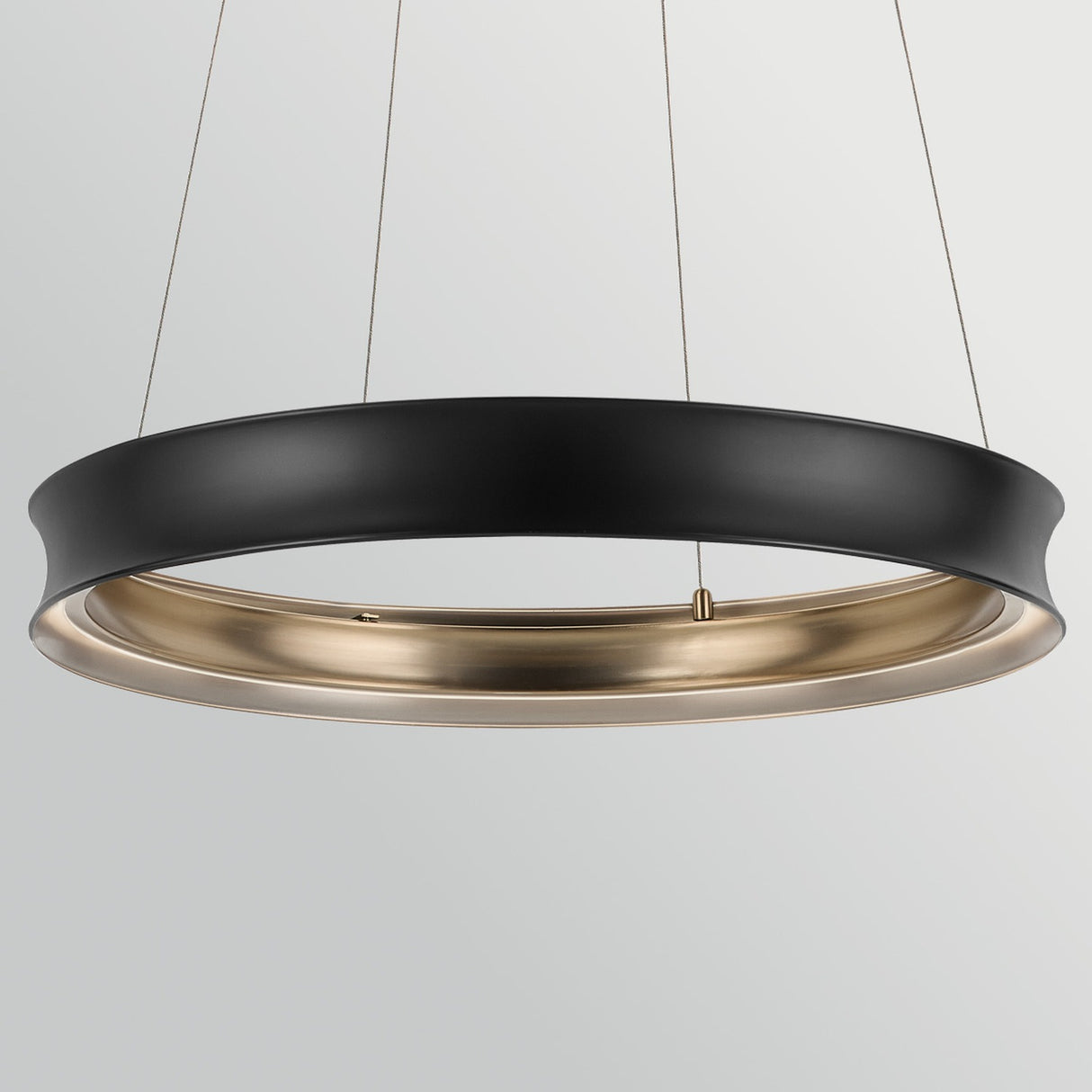 Larousse 1 Light Medium Pendant Light - Black & Champagne Bronze