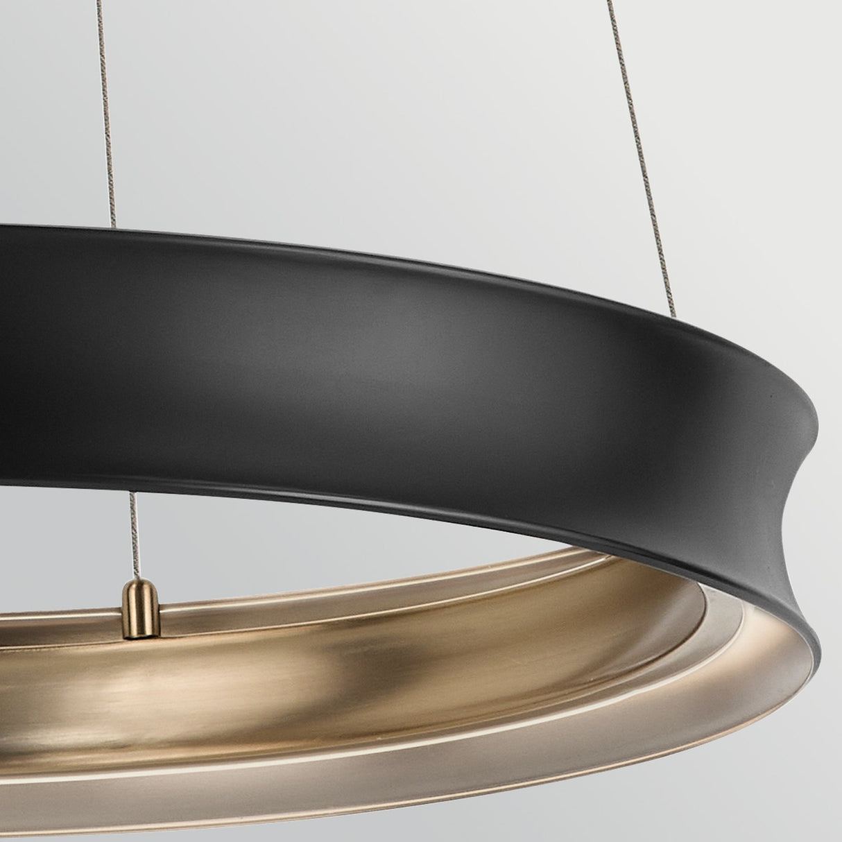 Larousse 1 Light Medium Pendant Light - Black & Champagne Bronze